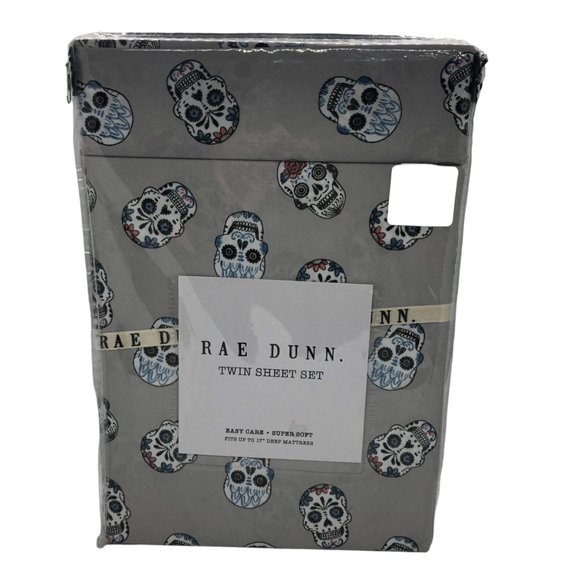 Rae Dunn Other - Rae Dunn Sugar Skull TWIN Sheet Set Super Soft Halloween Fall Dia de los Muertos